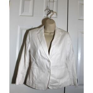Banana Republic Women's White Linen Blazer sz 0 NEW